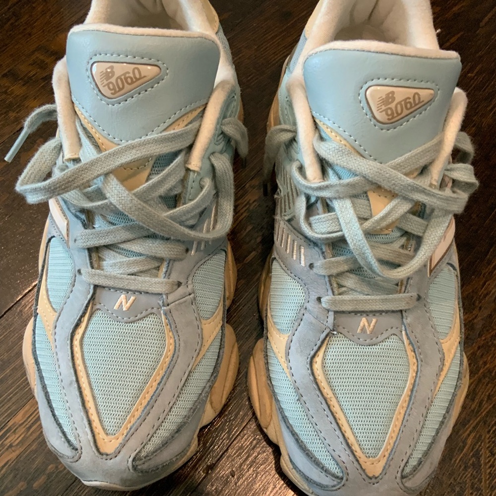 New Balance 9060 Pastel Blue and Cream Trainers men’s